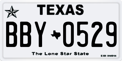 TX license plate BBY0529