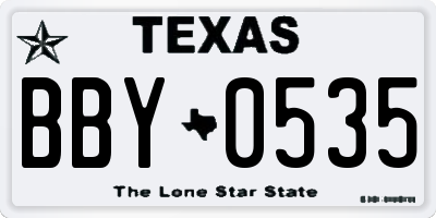 TX license plate BBY0535
