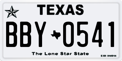 TX license plate BBY0541