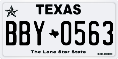 TX license plate BBY0563
