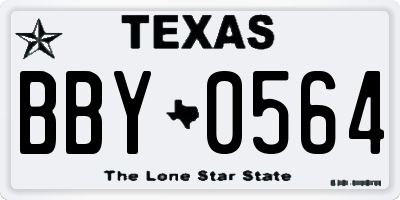 TX license plate BBY0564