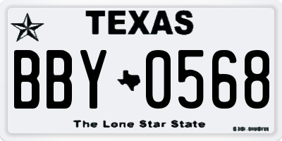 TX license plate BBY0568