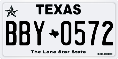 TX license plate BBY0572
