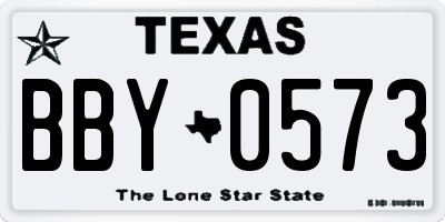 TX license plate BBY0573