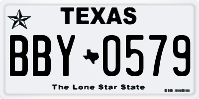 TX license plate BBY0579