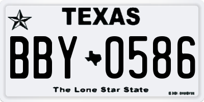 TX license plate BBY0586