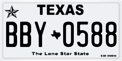 TX license plate BBY0588