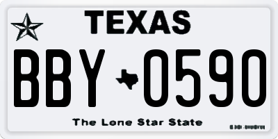 TX license plate BBY0590