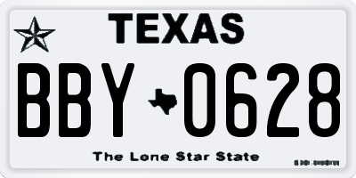 TX license plate BBY0628