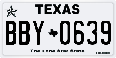 TX license plate BBY0639