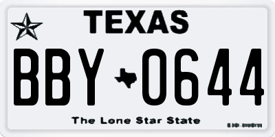 TX license plate BBY0644