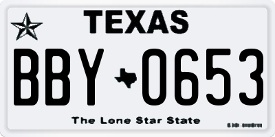 TX license plate BBY0653