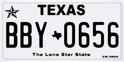 TX license plate BBY0656