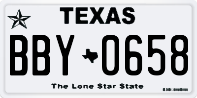 TX license plate BBY0658