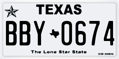 TX license plate BBY0674