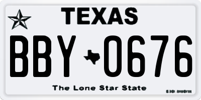 TX license plate BBY0676