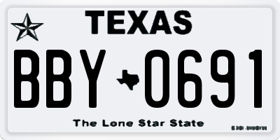 TX license plate BBY0691