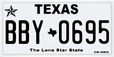 TX license plate BBY0695