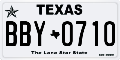 TX license plate BBY0710