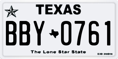 TX license plate BBY0761