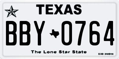 TX license plate BBY0764