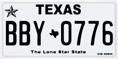 TX license plate BBY0776