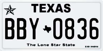 TX license plate BBY0836