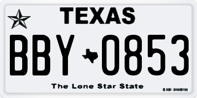 TX license plate BBY0853