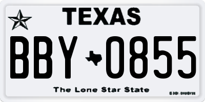 TX license plate BBY0855