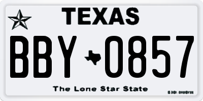 TX license plate BBY0857