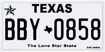 TX license plate BBY0858