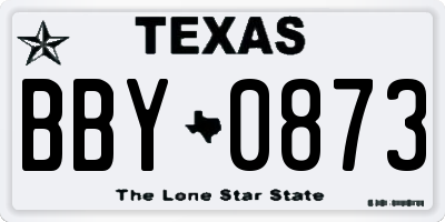 TX license plate BBY0873