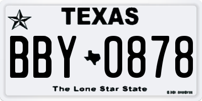 TX license plate BBY0878