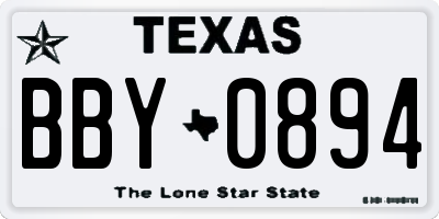 TX license plate BBY0894