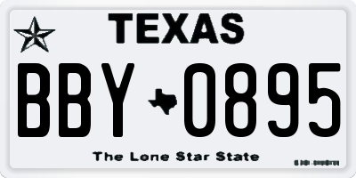 TX license plate BBY0895