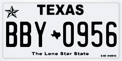 TX license plate BBY0956