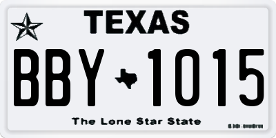 TX license plate BBY1015