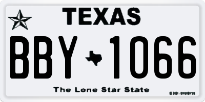 TX license plate BBY1066