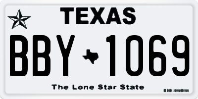 TX license plate BBY1069