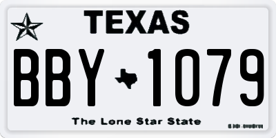 TX license plate BBY1079