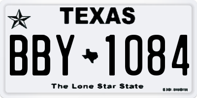 TX license plate BBY1084