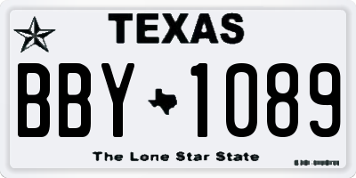 TX license plate BBY1089