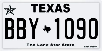 TX license plate BBY1090