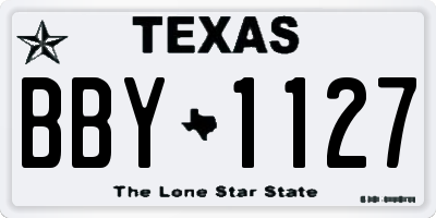 TX license plate BBY1127