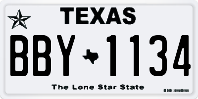TX license plate BBY1134