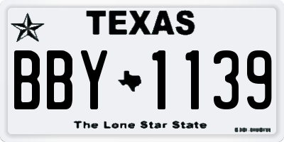TX license plate BBY1139