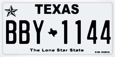 TX license plate BBY1144