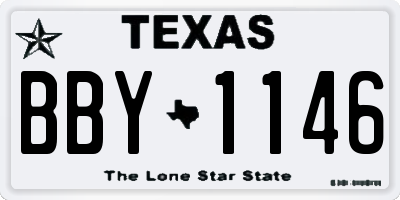 TX license plate BBY1146