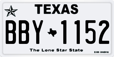 TX license plate BBY1152