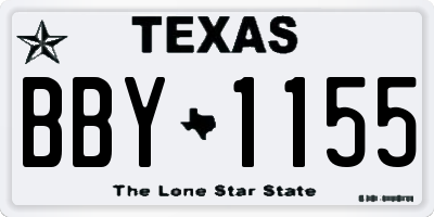 TX license plate BBY1155